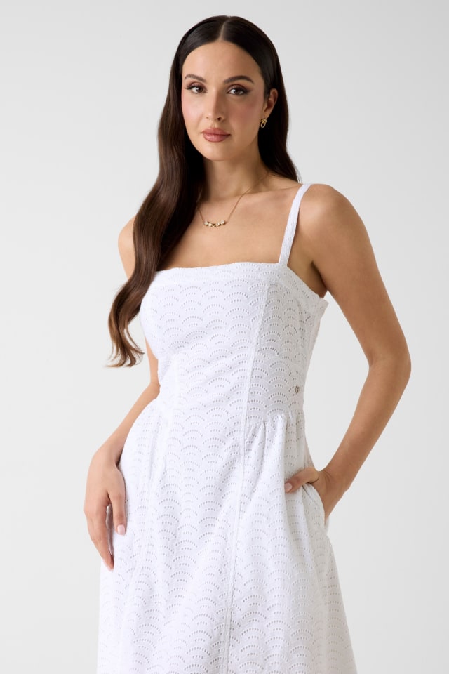 Eyelets midi dress