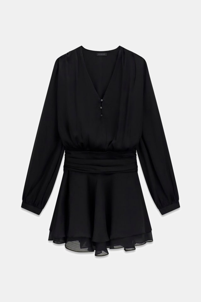Vestido escote en V con volantes