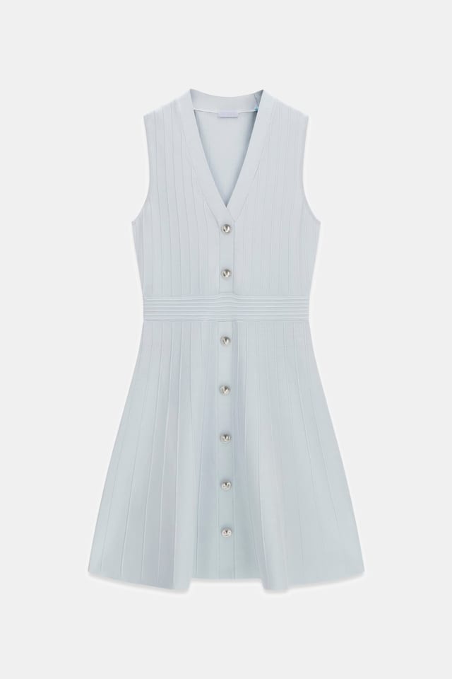 Vestido de punto con cuello en V