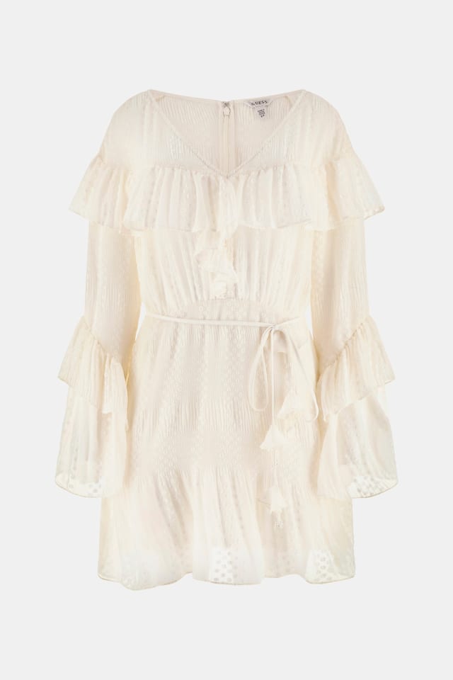 Com babados dress com cinto
