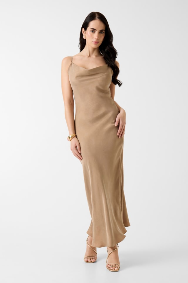 Vestido midi de cetim