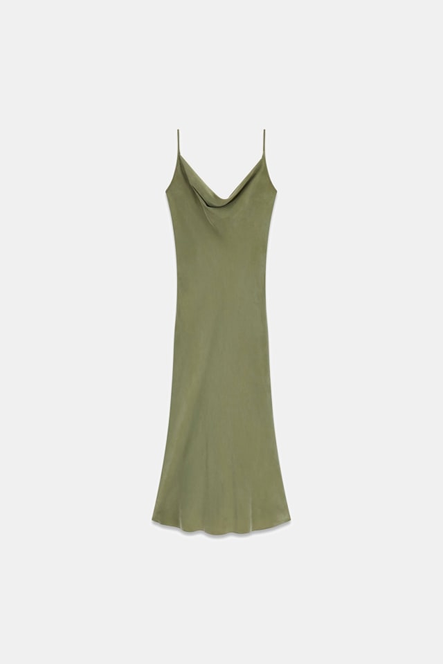 Vestido midi de cetim