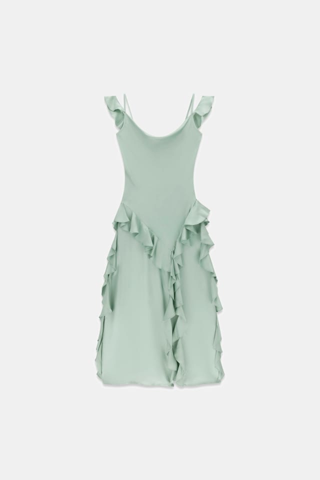 Vestido maxi com babados
