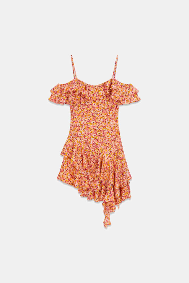 Vestido volantes asimétricos