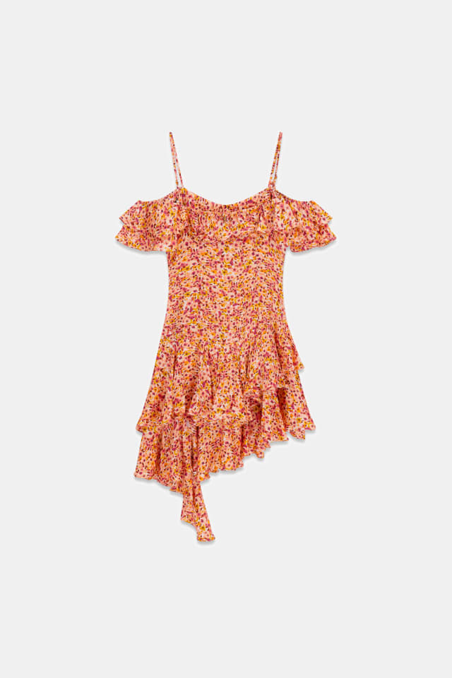 Vestido volantes asimétricos