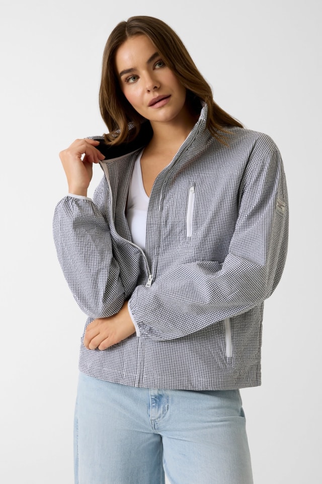 Chaqueta cortavientos a cuadros