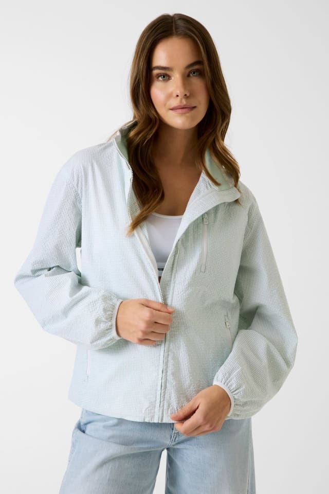 Chaqueta cortavientos a cuadros