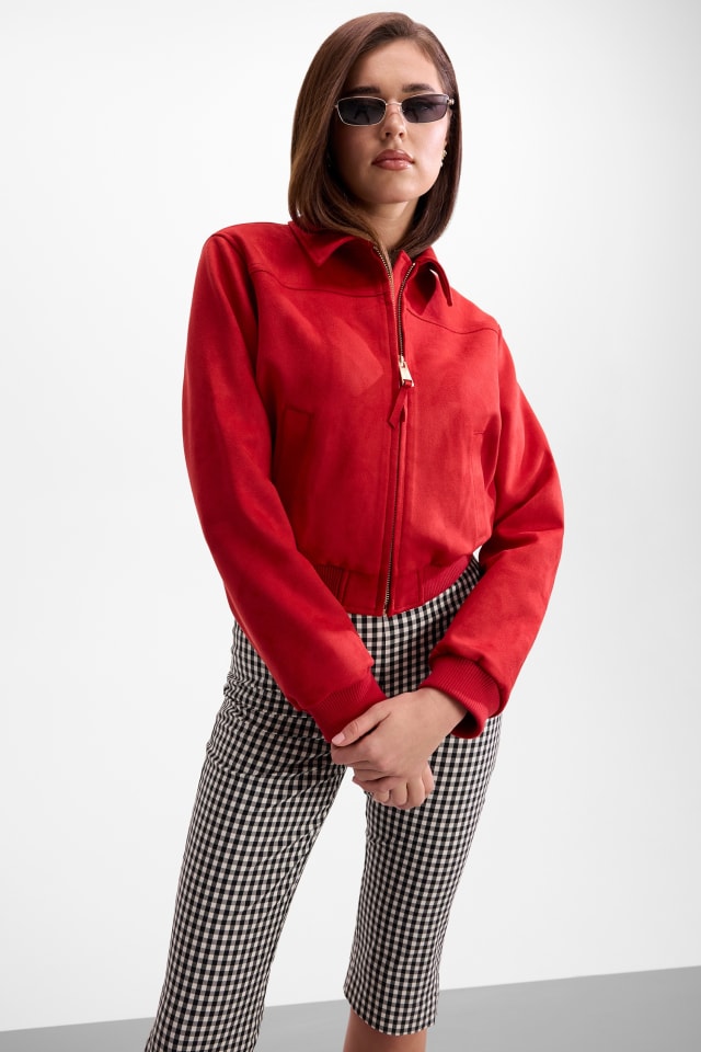 Giacca bomber in suede