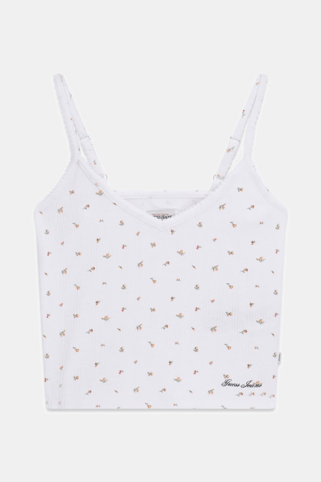 Camiseta de alças em mistura de viscose