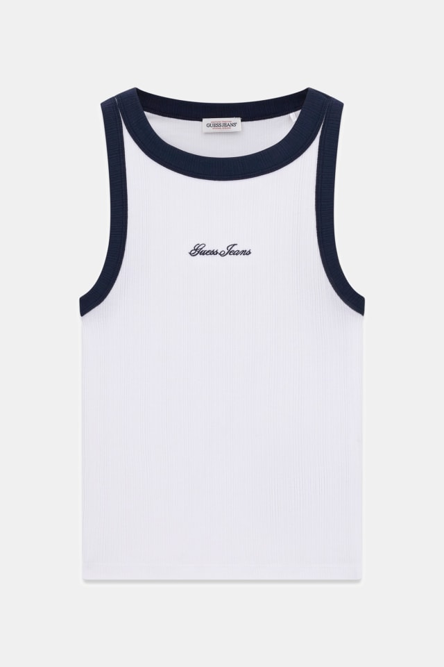 Camiseta regata com logo bordado