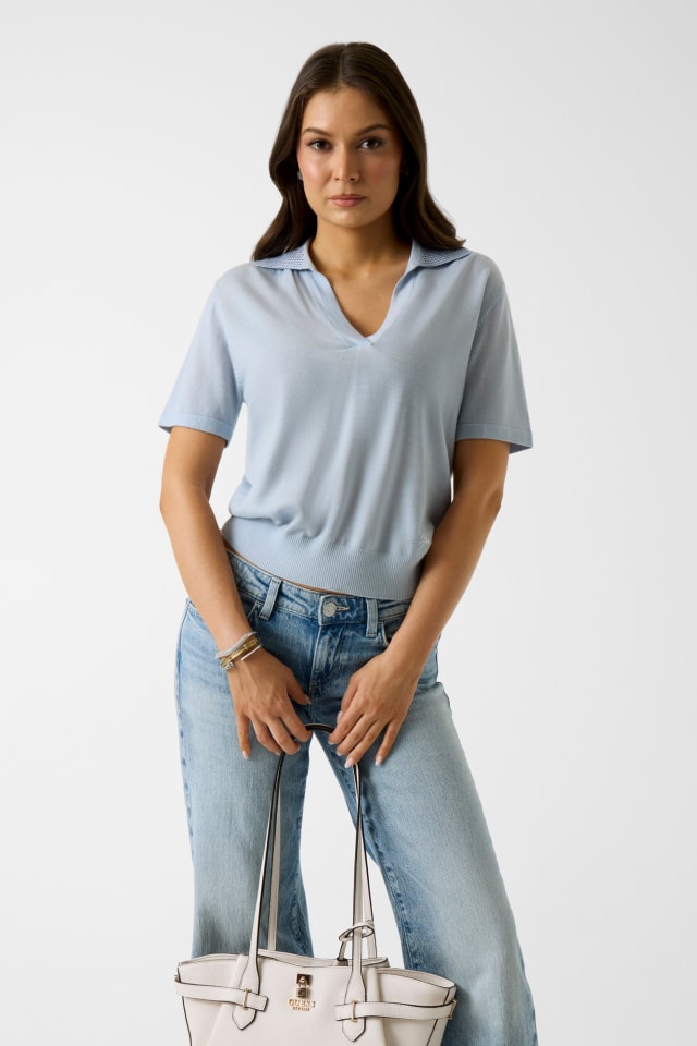 Polo com pedras de strass