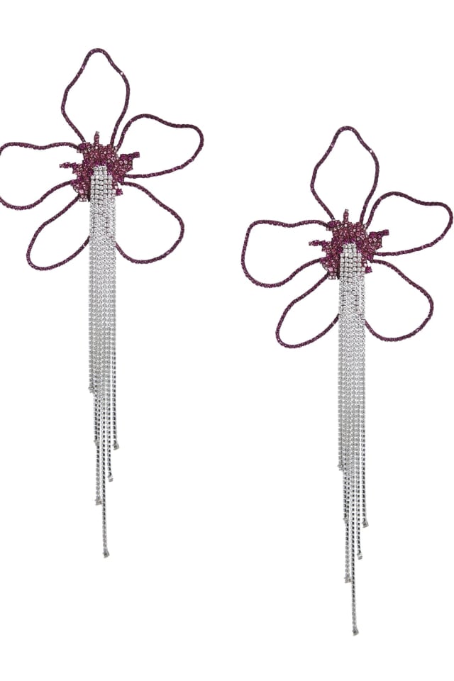 Orecchini con cristalli a forma di fiore