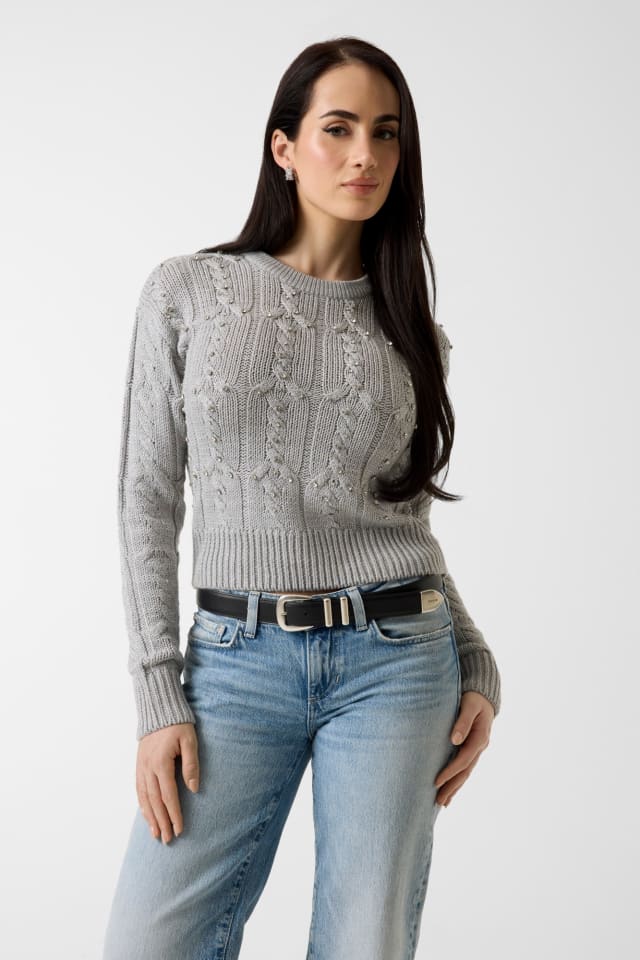 Pullover mit Strasssteinen