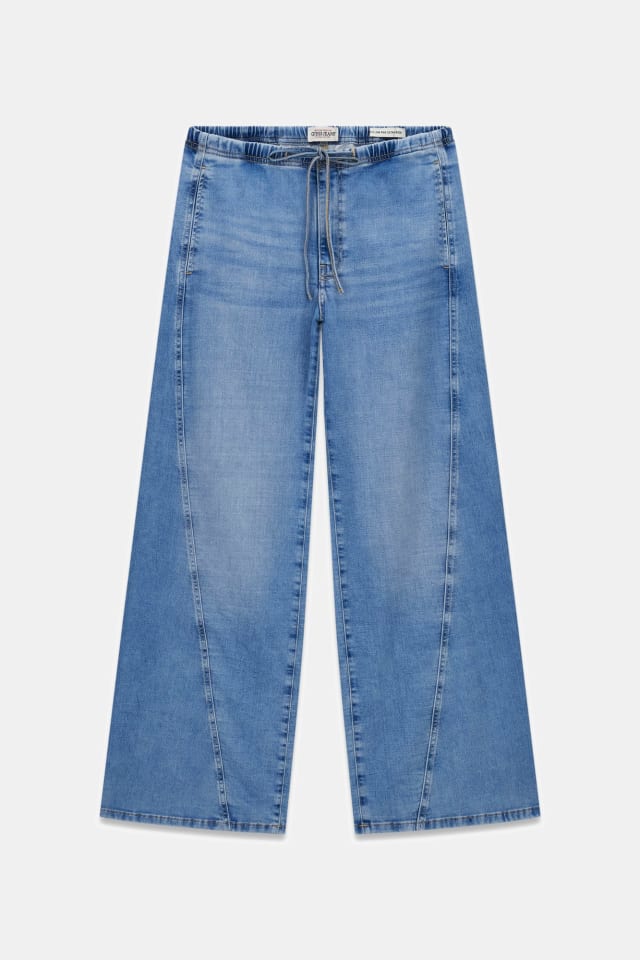 Jeans jogger de cintura baixa extralargos com detalhe torcido
