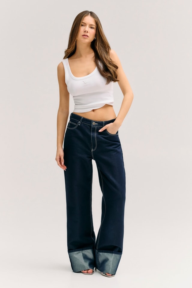 Jeans cu rulou
