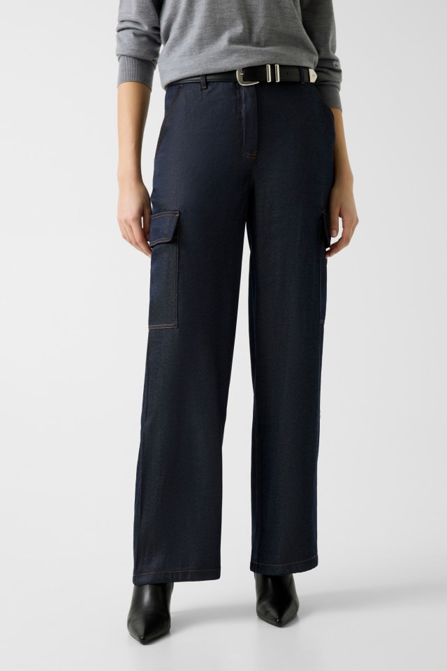 Denim cargobroek