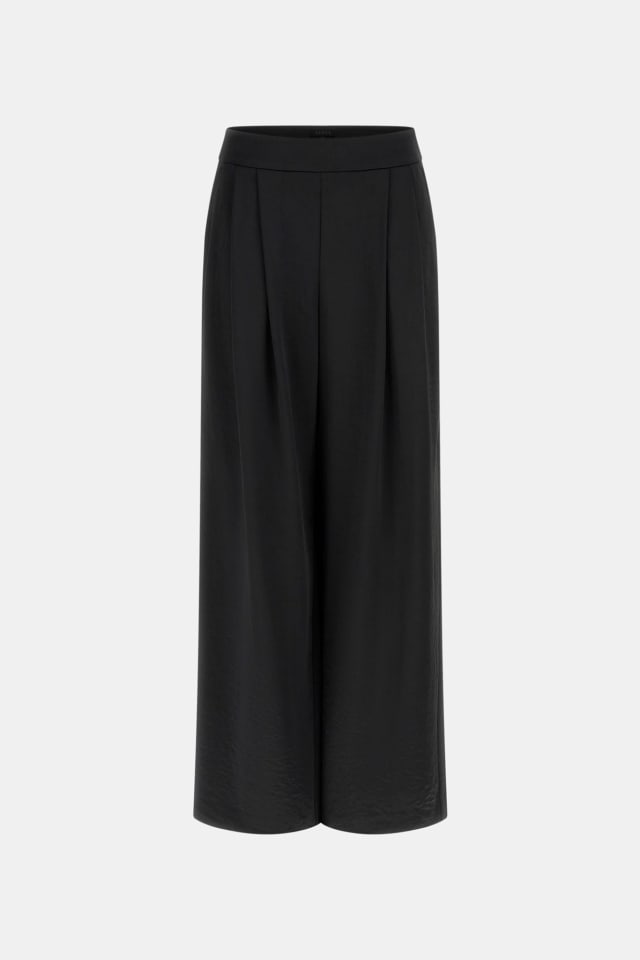 Calça pantalona de cetim