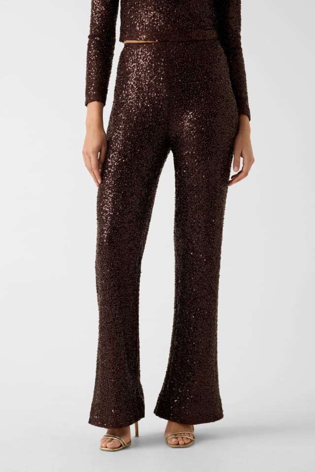 Pailletten flared broek