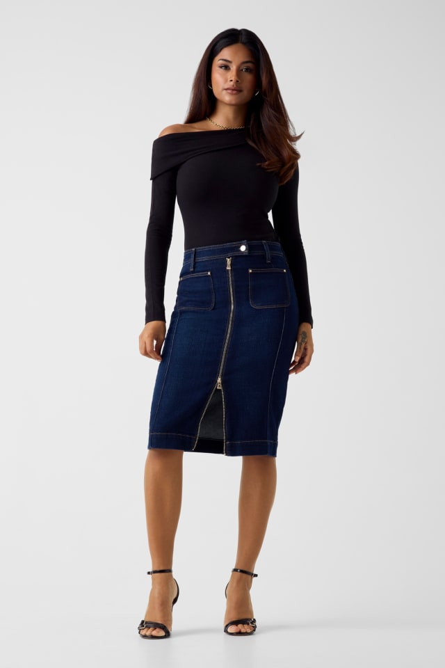 GUESS® Denim longuette skirt Women