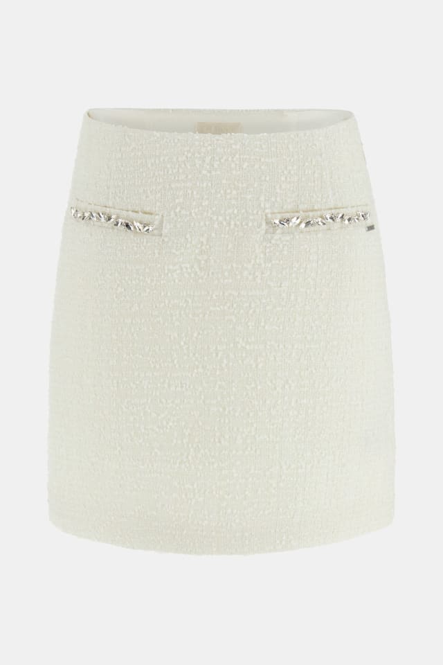 Minifalda tweed mezcla lana