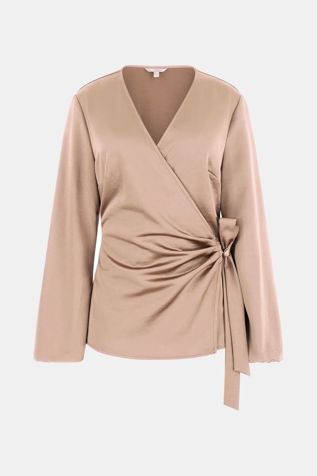 Blusa envelope de cetim