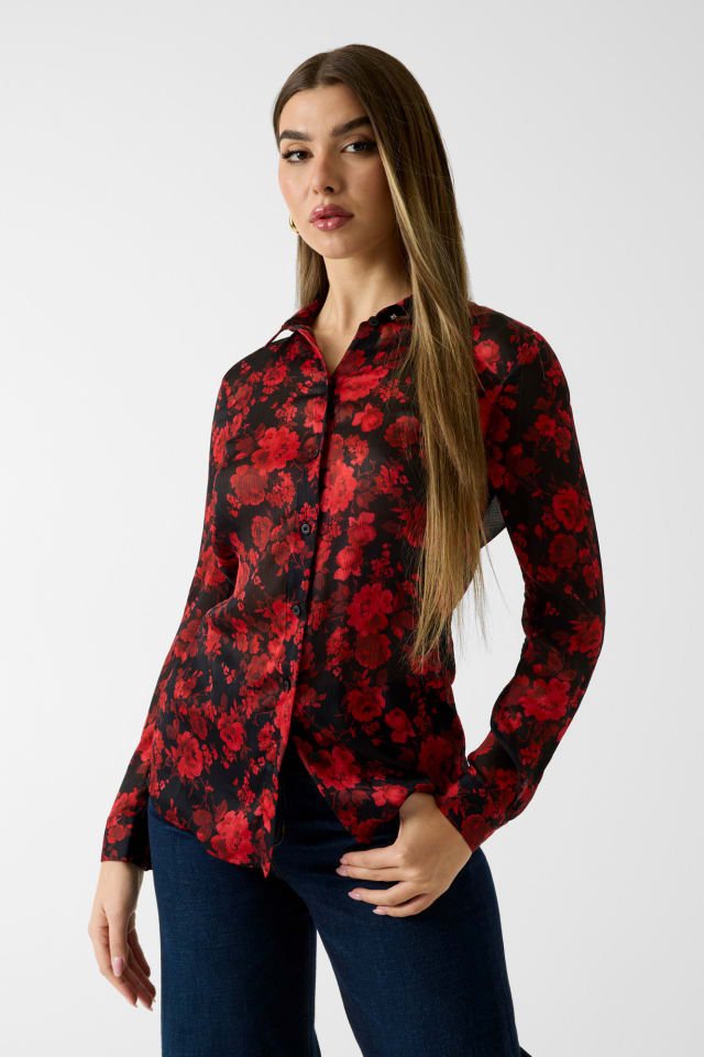 Camicia a stampa floreale