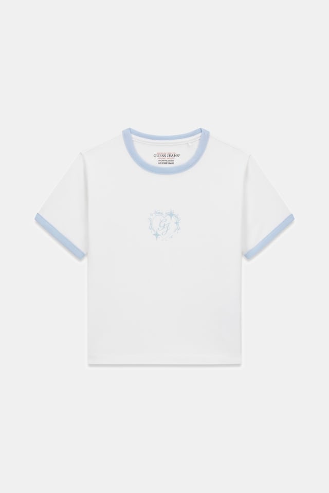 Camiseta cropped estampada