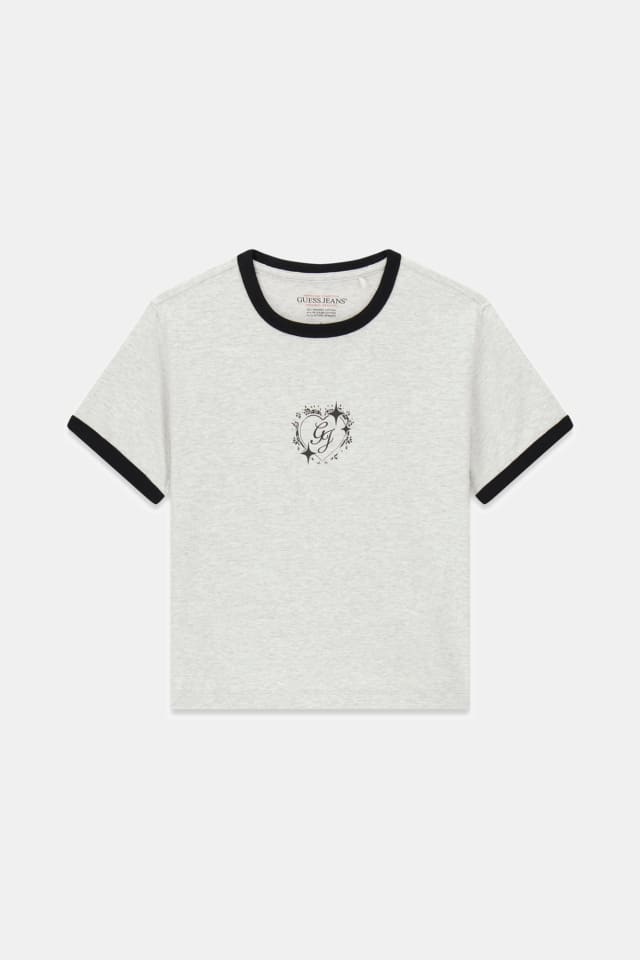 Camiseta cropped estampada