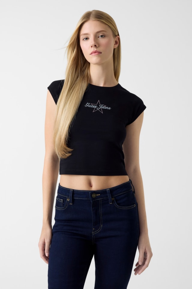 Camiseta com strass