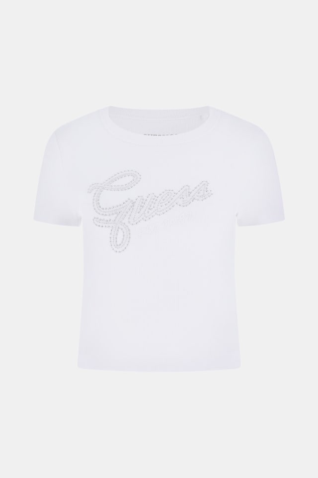 Camiseta com strass no logo