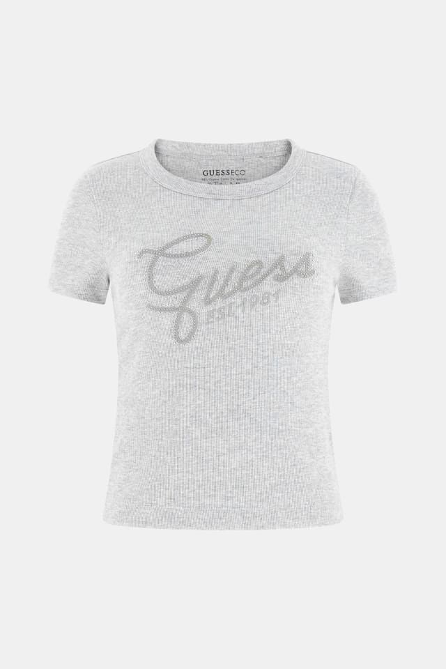 Camiseta com strass no logo