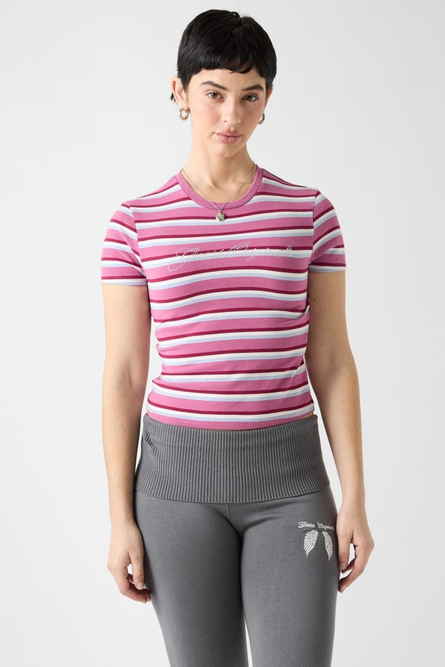 Camiseta de rayas corta