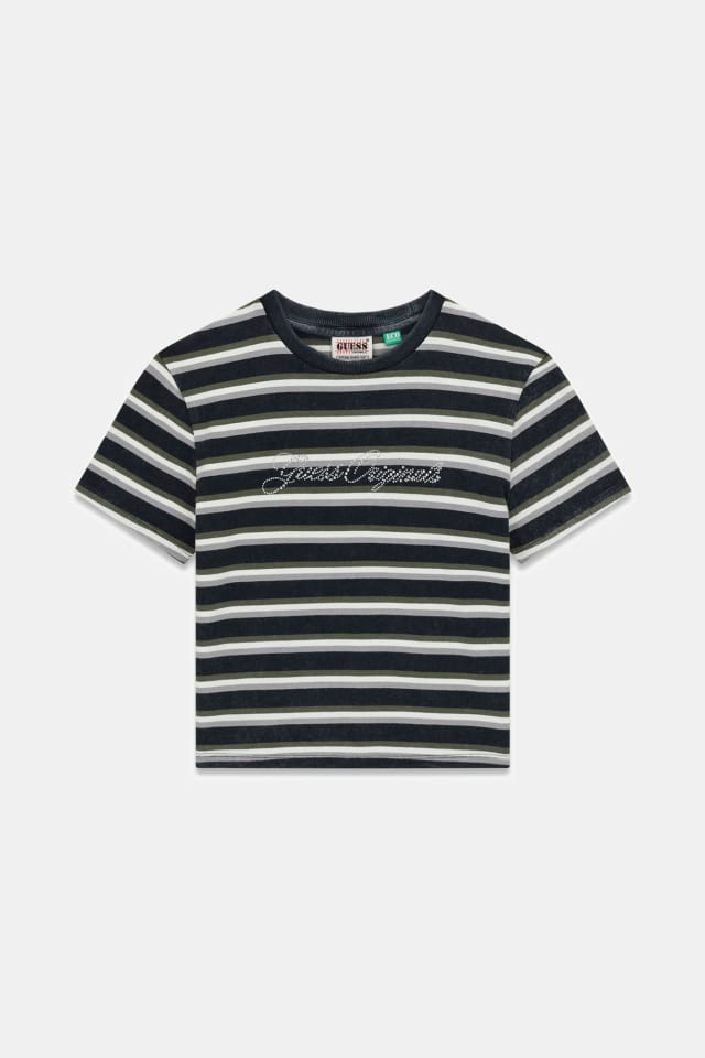 Camiseta cropped listrada