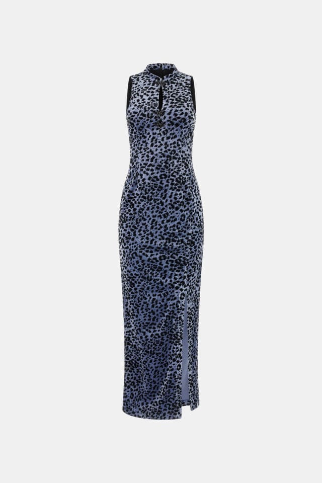 Vestido largo animal print