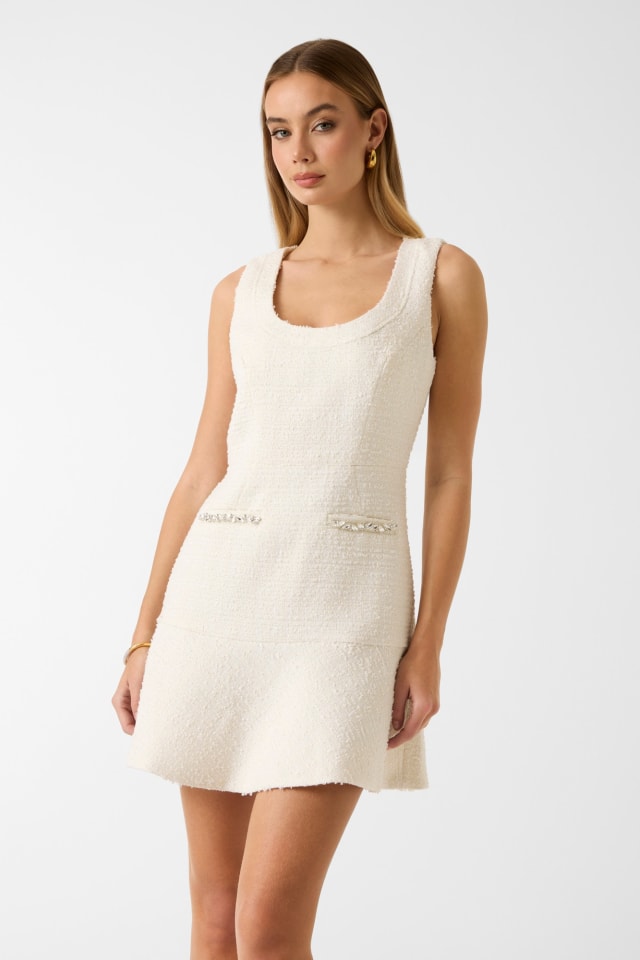 Vestido tweed mezcla de lana