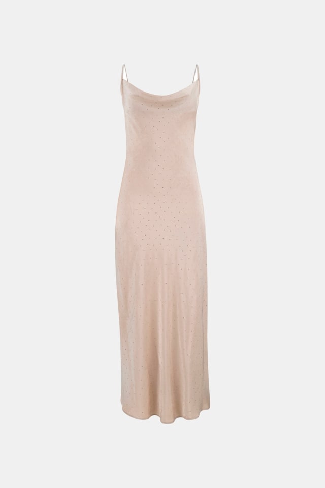 Vestido lencero de strass