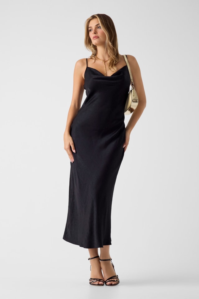 Vestido lencero de strass