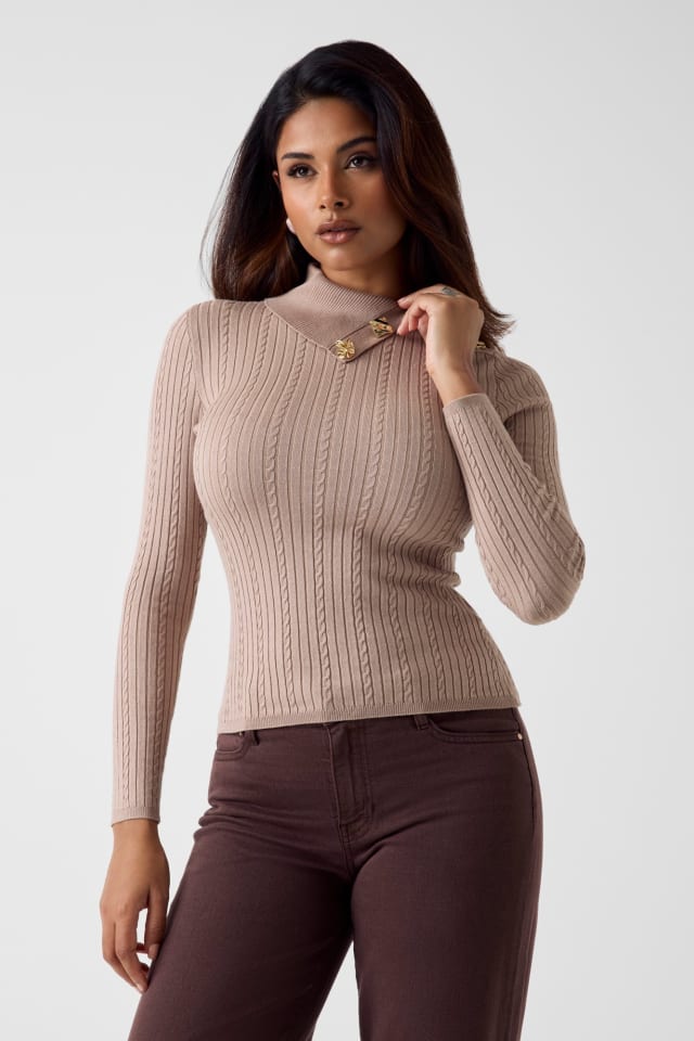 Asymmetric neck sweater
