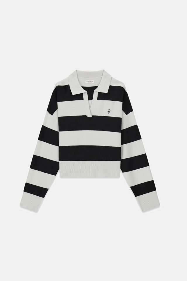Suéter polo de rayas