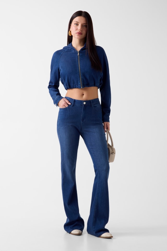 Jeans de tiro medio flare
