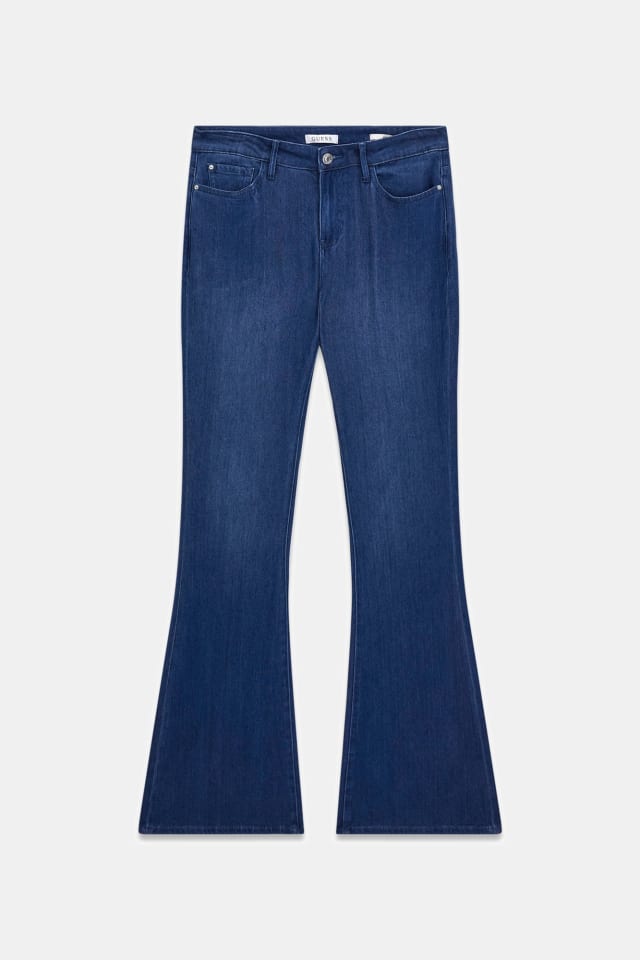 Jeans de cintura média flare