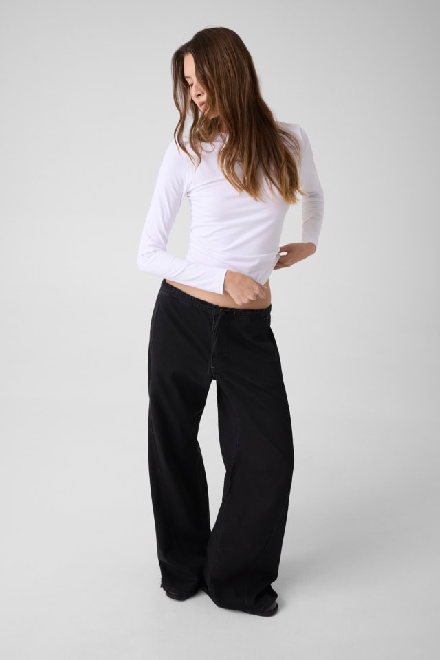 Jeans jogger extralargos de perna larga