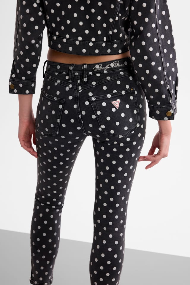 Jeans skinny a pois