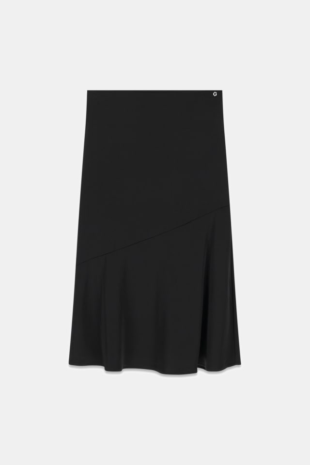 Falda midi de satén