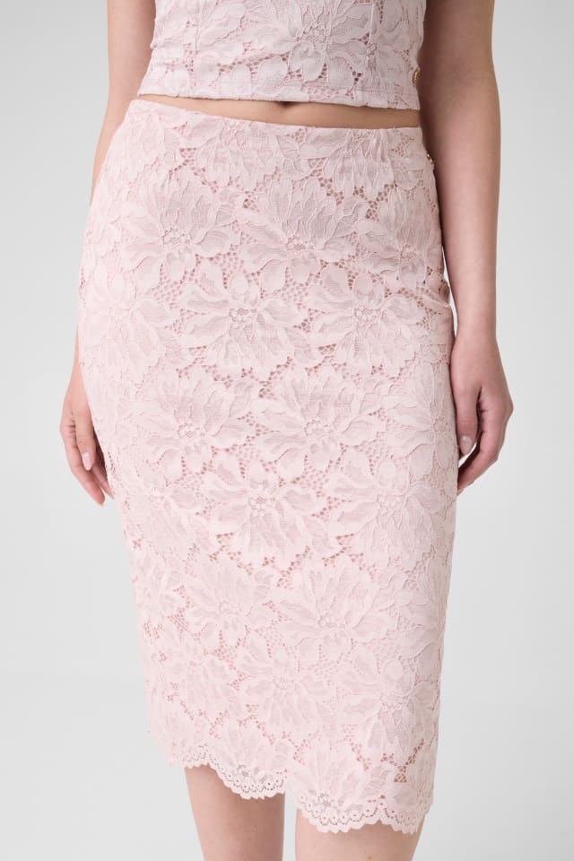 Falda midi de encaje