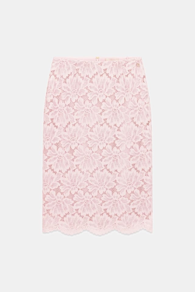 Falda midi de encaje