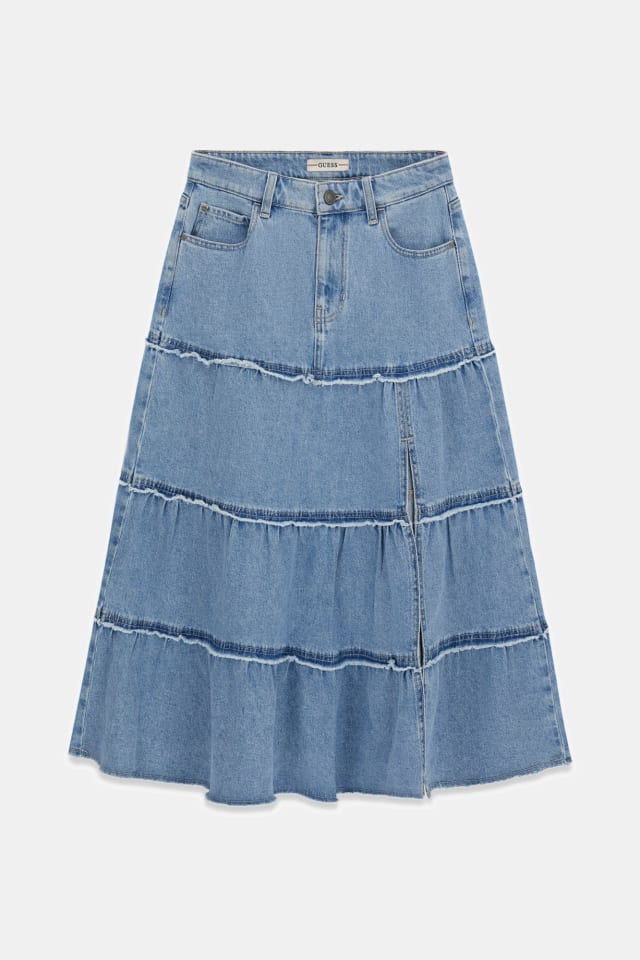 Denim midi etek