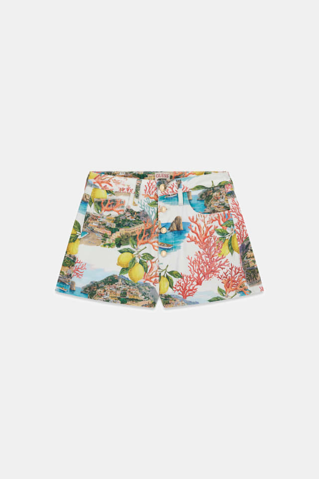 Shorts de denim estampados