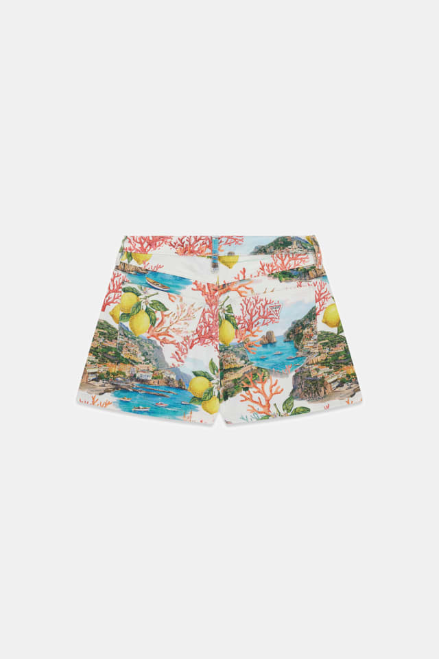 Shorts de denim estampados