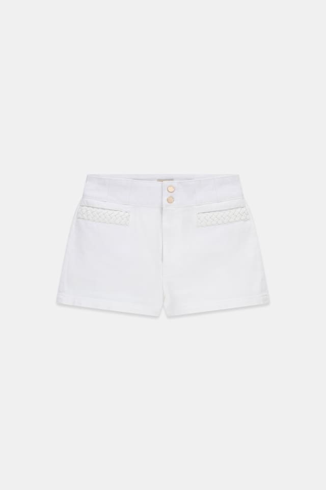 Shorts de denim trenzados